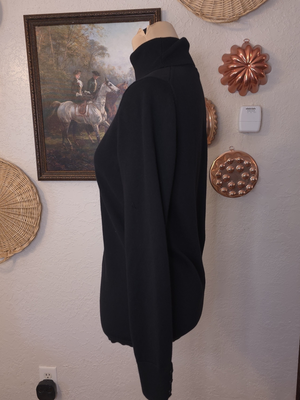 Talbots Black Turtleneck Sweater Size Small Classic Long Sleeve Knit Old Money - Picture 4 of 13